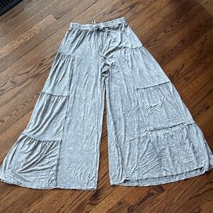 B26 J.Her Women Medium Extreme Gray Wide-Leg Pants Stretch Comfy Lounge
